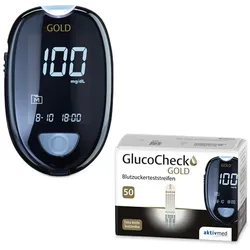 GlucoCheck GOLD Set (mg/dl) zur Kontrolle des Blutzuckers mit 60 Teststreifen 1 St
