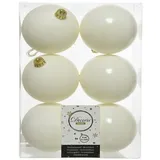 Christmas Decoration Kaemingk Weihnachtsbaumkugeln Bruchfest 8 cm 6 Stueck Weiss Glanz Matt