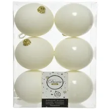 Christmas Decoration Kaemingk Weihnachtsbaumkugeln Bruchfest 8 cm 6 Stueck Weiss Glanz Matt