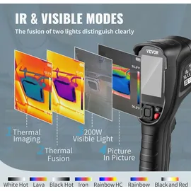 Vevor Handheld Wärmebildkamera 240x180 IR-Auflösung Infrarotkamera Thermometer 40mK Thermografie Kamera -20-550°C Thermokamera Identifizierung von Wilden Tiere Elektrisch Hotspots Fehlenden Isolierung