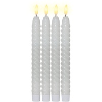 Star LED Kerzen mit Timerfunktion | LED Stabkerzen weiß | LED Kerzen flackernde Flamme | LED Kerze mit Timer | Kerzen Deko | Stabkerzen gedreht | Kerzen Set 4er | Deko Kerzen | Stabkerzen LED