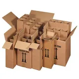 SMARTBOX PRO Flaschenkarton 222103010 braun, für 2 Flaschen, innen 204x108x368mm, Wellpappe 4250414138325 Smartbox Pro 10 Stück