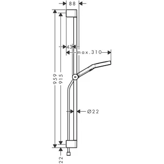Hansgrohe Rainfinity Brauseset 130, 3jet, S Puro Brausestange 900mm, 28743