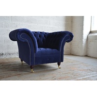 JVmoebel Chesterfield-Sessel, Chesterfield Sessel 1 Sitzer Design blau