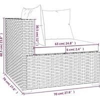 vidaXL 9-tlg. Garten-Lounge-Set mit Kissen Poly Rattan Braun - Braun