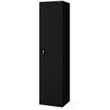 Jan Nowak Aktenschrank Metall Büroschrank abschließbar 45 cm ALEX 4 Böden Stahl schmal (Stahl 0,6 mm Wandmontage möglich PZH-zertifiziert 185 cm) Aktenschrank Schloss 2 Schlüssel platzsparend 9 Farben robust schwarz