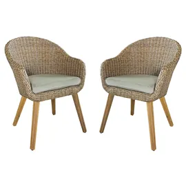 Garden Pleasure Carson Gartenstuhl 2er-Set 0 x 0 x 0 cm taupe stapelbar