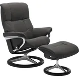 Stressless Stressless® Relaxsessel Mayfair (Set, Relaxsessel mit Hocker), mit Hocker, mit Signature Base, Größe S, M & L, Gestell Schwarz grau 83 cm x 102 cm x 74 cm