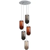 s.luce Velo 5-flg. Ø 60 cm rund mehrfarbig