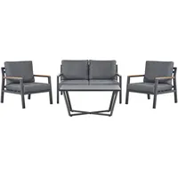 Beliani Delia Loungeset 4-sitzer schwarz/grau