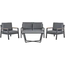 Beliani Delia Loungeset 4-sitzer schwarz/grau