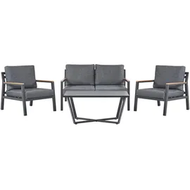 Beliani Delia Loungeset 4-sitzer schwarz/grau