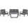 Beliani Delia Loungeset 4-sitzer schwarz/grau
