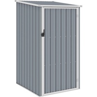 YEZIYIYFOB Gerätehaus Grau 87x98x159 cm Verzinkter Stahl Gartenschrank Gartenhaus Metall Fahrradgarage Gartenschrank Wetterfest Fahrradunterstand GeräTehaus Metall Outdoor Schrank Viel Platz