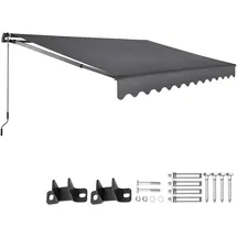 Tectake Gelenkarmmarkise Ornella 300 cm dunkelgrau