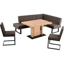 K+W Komfort & Wohnen Essgruppe K+W KOMFORT & WOHNEN "Spider II", braun (coffee,), H:88cm T:50cm, Sitzmöbel-Sets, Essgruppe, langer Schenkel wahweise in 2 Breiten, 2 Freischwinger, 1 Tisch