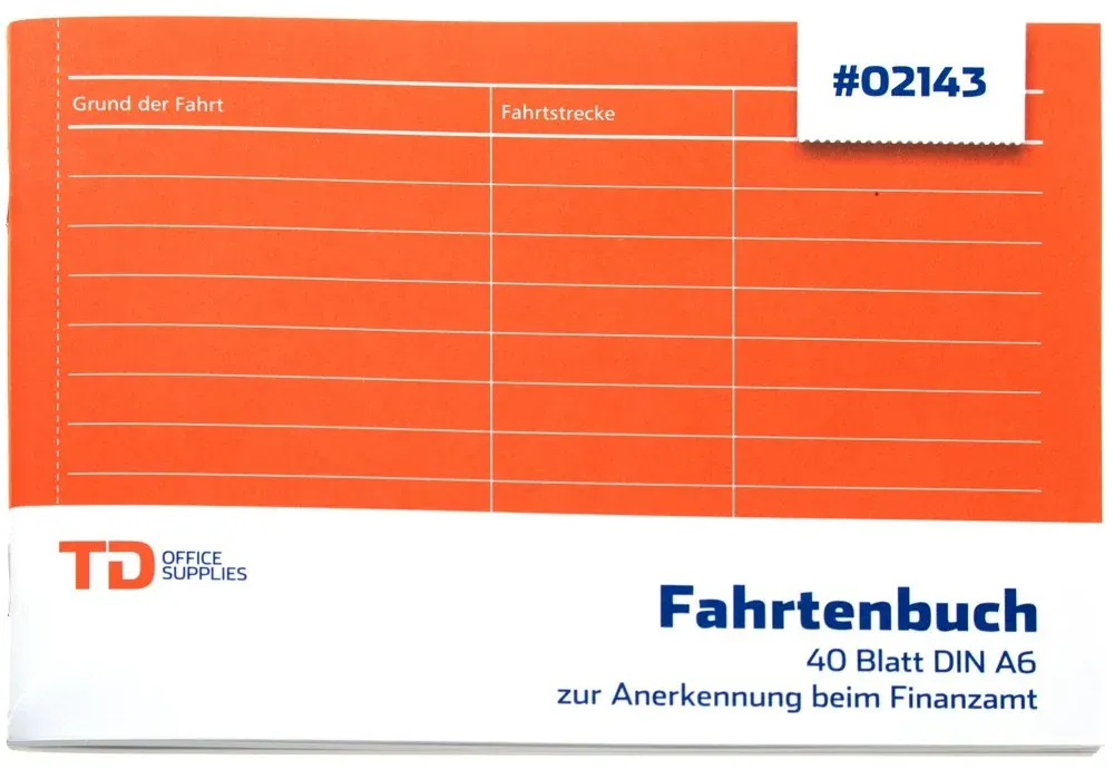 Fahrtenbuch A6-Quer 40 Blatt