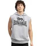 Lonsdale Herren ärmelloses Sweatshirt mit Kapuze normale Passform BIGNOR schwarz|grau XL