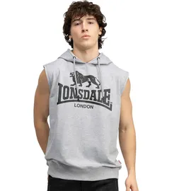 Lonsdale Herren ärmelloses Sweatshirt mit Kapuze normale Passform BIGNOR schwarz|grau XL