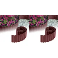 GARDENIX Rasenkante Kunststoff 9m, Höhe 20 cm - Beeteinfassung Gewellte für Blumenbeet - Beetumrandung Kunststoff Braun, Beetbegrenzung, Flexibel, Wetterbeständig, Einfache Montage (Packung mit 2)