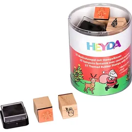 Heyda Stempel-Set Weihnachten Holz 16 St.