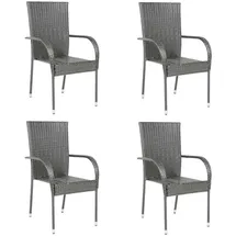 furnicato Gartenstuhl 55,5 x 95 x 53,5 cm grau 4 St.