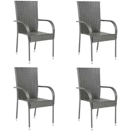 furnicato Gartenstuhl 55,5 x 95 x 53,5 cm grau 4 St.