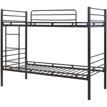 [en.casa] Etagenbett Bevapis 90 x 200 cm Metall schwarz