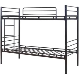 [en.casa] Etagenbett Bevapis 90 x 200 cm Metall schwarz