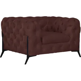 Home Affaire Chesterfield-Sessel HOME AFFAIRE "Amaury Sessel", rosa (rose), B:125cm H:75cm T:97cm, Struktur (100% Polyester9;Samtoptik (100% Polyester), Sessel, aufwändige Knopfheftung, moderne Chesterfield Optik, Fußfarbe wählbar