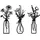 lumincross Metallvasen, 3er-set, Schwarz, Wanddekoration, Rustikale Wandkunst, Dekoration für Wohnzimmer, Schlafzimmer, Flur, Esszimmer, Minimalistische Wandkunst
