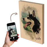 Cadeauki Dein Haustier als personalisiertes Portrait/Hund, Katze, Pferd, etc.- foto auf holz - Einzigartiges Geschenk - Perfekt für Tierbesitzer Hamster - geschenk für mann - geschenk eltern (2)
