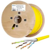 HB-Digital CAT 7a Installationskabel Verlegekabel S/FTP AWG23 LSZH Netzwerkkabel, Netzwerkstecker, (50000 cm), Premium Qualität mit Ø 7,7mm. LSZH Halogenfreies Außenmantel gelb