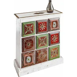 Kommode HOME AFFAIRE "Vivek", bunt (antik weiß, bunt), B:68cm H:70cm T:23cm, Sideboards, Breite 68 cm