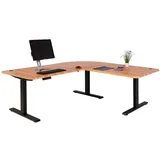 Mendler Eckschreibtisch HWC-D40 Eiche Nachbildung / Schwarz