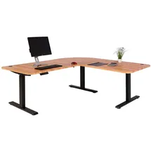 Mendler Eckschreibtisch HWC-D40 Eiche Nachbildung / Schwarz