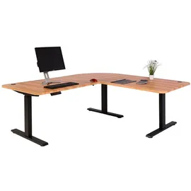 Mendler Eckschreibtisch HWC-D40 Eiche Nachbildung / Schwarz