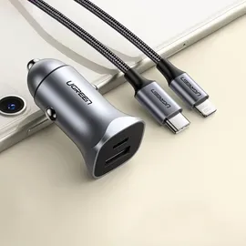 UGREEN A+C Dual-Port Car Charger 30W Grau