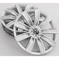 Volkswagen 5NA071457BUWP Radkappen (4 Stück) Radblenden 17 Zoll Radzierblenden Radzierkappen, Silber