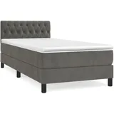 vidaXL Boxspringbett 90 x 200 cm Dunkelgrau