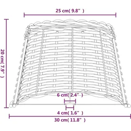 vidaXL Lampenschirm Braun Ø30x20 cm Korbweide