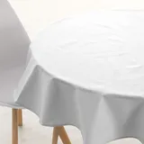 BL BELUM BELUM Tischdecke, rund, Durchmesser 100, fleckenabweisend, 100 % harzbeschichtete Baumwolle, Tischdecke, Baumwolle, wasserdicht, schmutzabweisend, flüssigkeitsabweisend, Weiß