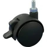 Satz 4x Möbelrolle Doppelrolle hartes 2x Rad Ø50 Stift M8X15 Bremse