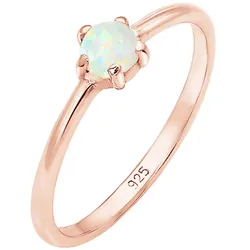 Elli Basic Trend Bandring Synthetischer Opal 925 Silber 56 Damen 