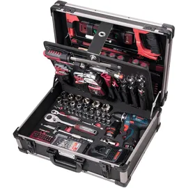 Kraftwerk 3949 AluPro Werkzeugkoffer mit Bosch Akku Schrauber 264 tlg.