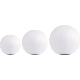 Heitronic Boule LED-Leuchtkugel Kunststoff 20 - 30 cm 3er Set weiß