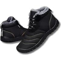 ASKSA Damen Herren Winter Wasserfeste Barfussschuhe Outdoor Traillaufschuhe Barfuss Schuhe, Schwarz, Groesse: 40 - Schwarz - 40