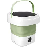 Zerodis Zusammenklappbare, Tragbare Mini-Eimer-Waschmaschine mit Sanftem Schleudergang für den Heim- und Wohnheimgebrauch (Grün)