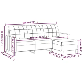 vidaXL vidaXL, Sofa + Bettsofa, Christy (3-Sitzer)