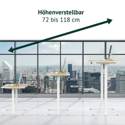 SVITA JIRI Schreibtisch-Gestell elektrisch für Tischplatte höhenverstellbare Tischbeine Memory-Funktion Metall Weiß